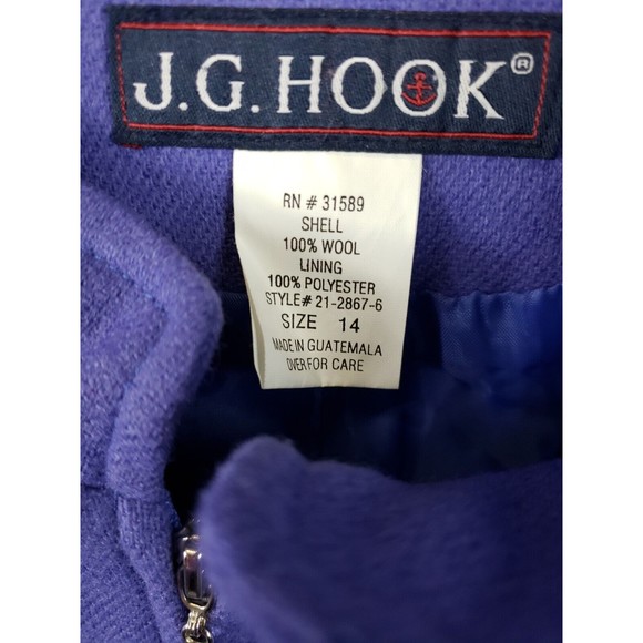 JG Hook Jacket Women's Size 14 Purple Wool Lined Long Sleeve Cropped  flaw - Picture 3 of 9